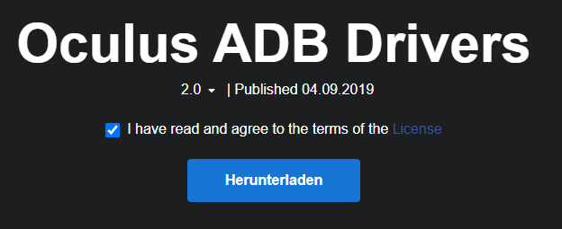 Oculus ADB-Treiber herunterladen