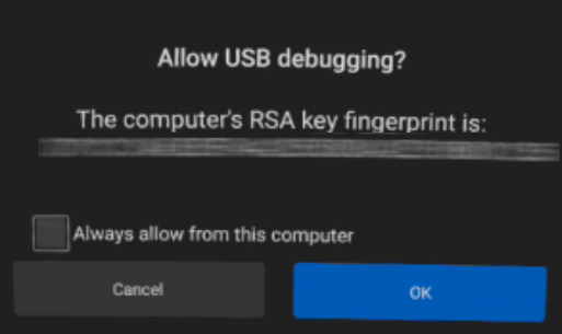 Permettre le débogage USB